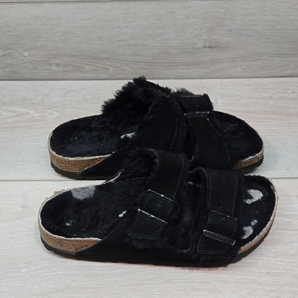 Birkenstock Women Arizona Suede Insulated lined Sandals shoes sz 38/7 - Picture 3 of 13